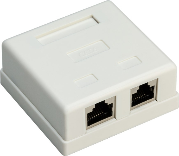 Goobay 2-port RJ45-kopplingsdosa, CAT 6, STP, vit skärmad i gruppen HEM, HUSHÅLL & TRÄDGÅRD / El & Belysning / Nätadaptrar hos TP E-commerce Nordic AB (C86923)