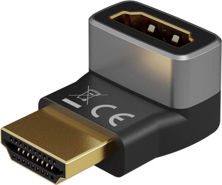 Goobay HDMI™ vinkeladapter 90° vertikal, 8K/60Hz HDMI™-uttag (typ A) > HDMI™ kontakt (typ A) 90 ° i gruppen HEMELEKTRONIK / Kablar & Adaptrar / HDMI / Adaptrar hos TP E-commerce Nordic AB (C86969)