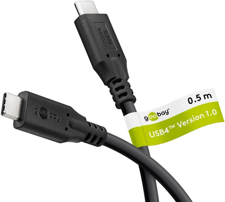 Goobay USB-C™-kabel, USB4™, 240 W, 40 Gbit/s, Power Delivery, 0,5 m USB-C™-kontakt > USB-C™-kontakt i gruppen DATORER & KRINGUTRUSTNING / Datorkablar / USB-kablar / USB-C hos TP E-commerce Nordic AB (C86988)