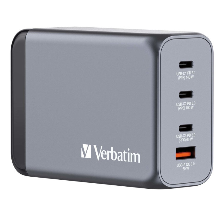 Verbatim GNC-240 GaN-laddare 4 portar 240 W USB-A/USB-C i gruppen SMARTPHONE & SURFPLATTOR / Laddare & Kablar / Väggladdare / Väggladdare Typ C hos TP E-commerce Nordic AB (C87308)