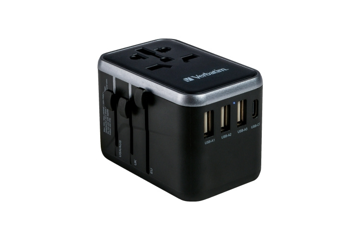 Verbatim Universell reseadapter UTA-04 PD61W/QC / 3xUSB / 2xTyp-C i gruppen HEM, HUSHÅLL & TRÄDGÅRD / El & Belysning / Reseadaptrar hos TP E-commerce Nordic AB (C87325)