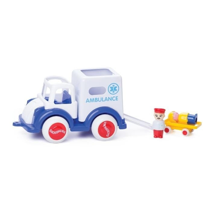 Viking Toys Jumboambulans med 2 personer + 1 bår (130005) i gruppen LEKSAKER, BARN- & BABYPRODUKTER / Leksaker / Leksaksbilar & andra fordon hos TP E-commerce Nordic AB (C87329)