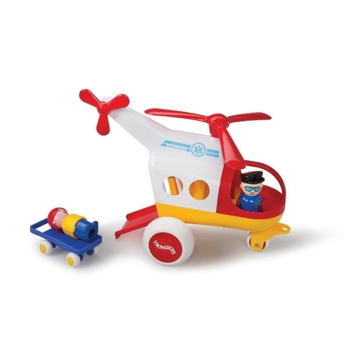 Viking Toys Jumbo ambulanshelikopter m/2 pers (130010) i gruppen LEKSAKER, BARN- & BABYPRODUKTER / Leksaker / Leksaksbilar & andra fordon hos TP E-commerce Nordic AB (C87332)