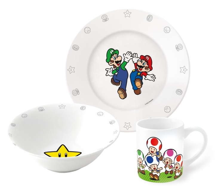 Super Mario Stor - 3-Piece Ceramic Gift Set - Super Mario (20045) i gruppen SPORT, FRITID & HOBBY / Roliga prylar / Muggar hos TP E-commerce Nordic AB (C87949)