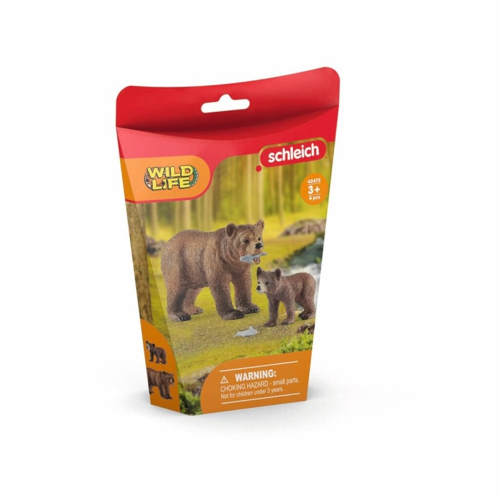 Schleich Wild Life - Grizzlybjörnsmamma med unge (42473) i gruppen LEKSAKER, BARN- & BABYPRODUKTER / Leksaker / Figurer, Miniatyrer & tillbehör hos TP E-commerce Nordic AB (C87959)