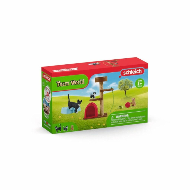 Schleich Farm World - Lekstund för söta katter (42501) i gruppen LEKSAKER, BARN- & BABYPRODUKTER / Leksaker / Lekset hos TP E-commerce Nordic AB (C87961)