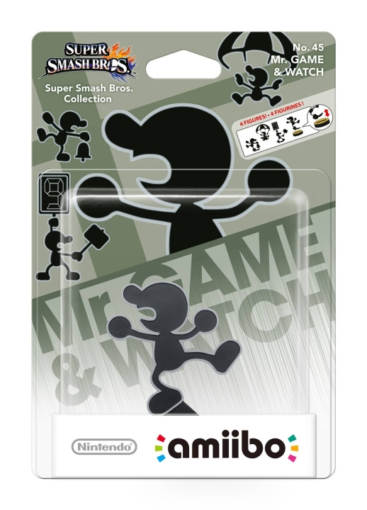 Nintendo Amiibo-figur Mr Game & Watch i gruppen HEMELEKTRONIK / Spelkonsoler & Tillbehör / Nintendo Switch / Tillbehör hos TP E-commerce Nordic AB (C88006)