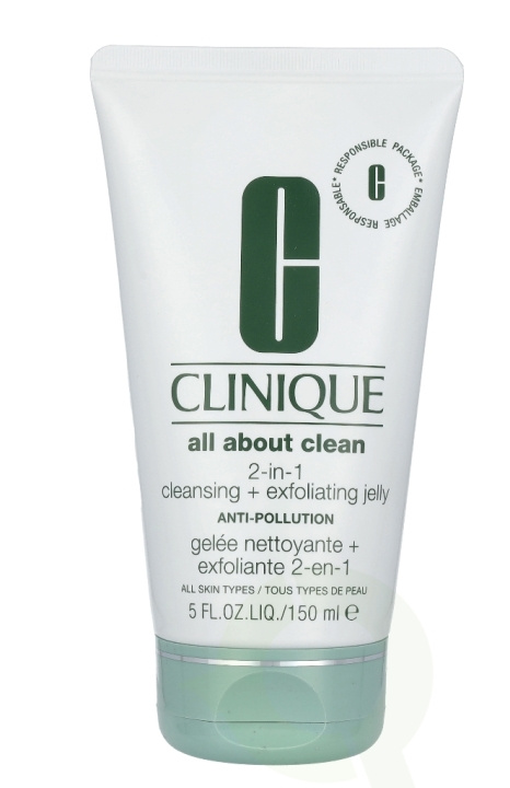 Clinique All About Clean 2-In-1 Cleansing +Exfoliating Jelly 150 ml All Skin Types i gruppen SKÖNHET & HÄLSA / Hudvård / Ansiktsvård / Rengöring hos TP E-commerce Nordic AB (C88201)