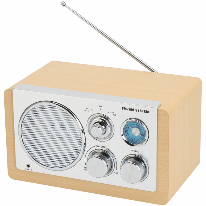 Denver AM/FM analog radio Ljust trä i gruppen HEMELEKTRONIK / Ljud & Bild / Hemmabio, HiFi & Bärbart / Radio & Väckarklockor / Radio hos TP E-commerce Nordic AB (C88269)