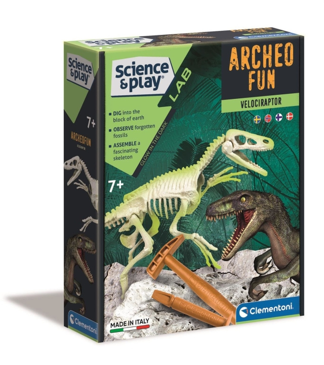 Clementoni Archeo Fun Velociraptor (78775) i gruppen LEKSAKER, BARN- & BABYPRODUKTER / Leksaker / Experiment & DIY hos TP E-commerce Nordic AB (C88715)