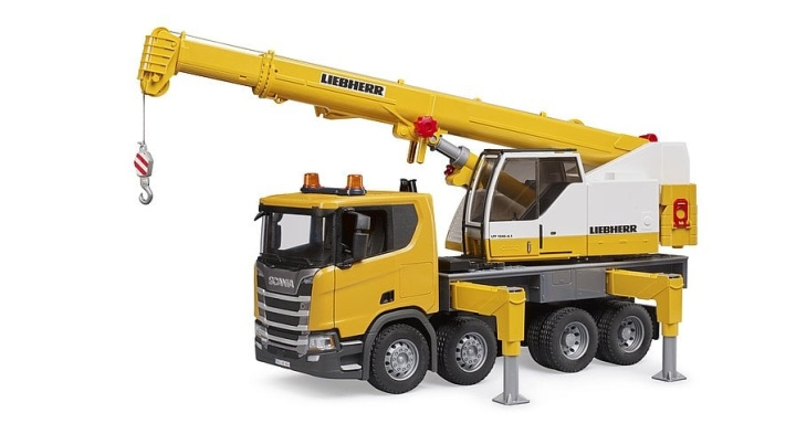 Bruder Scania Super 560R Liebherr kranbil med Light & Sound (03571) i gruppen LEKSAKER, BARN- & BABYPRODUKTER / Leksaker / Leksaksbilar & andra fordon hos TP E-commerce Nordic AB (C89011)