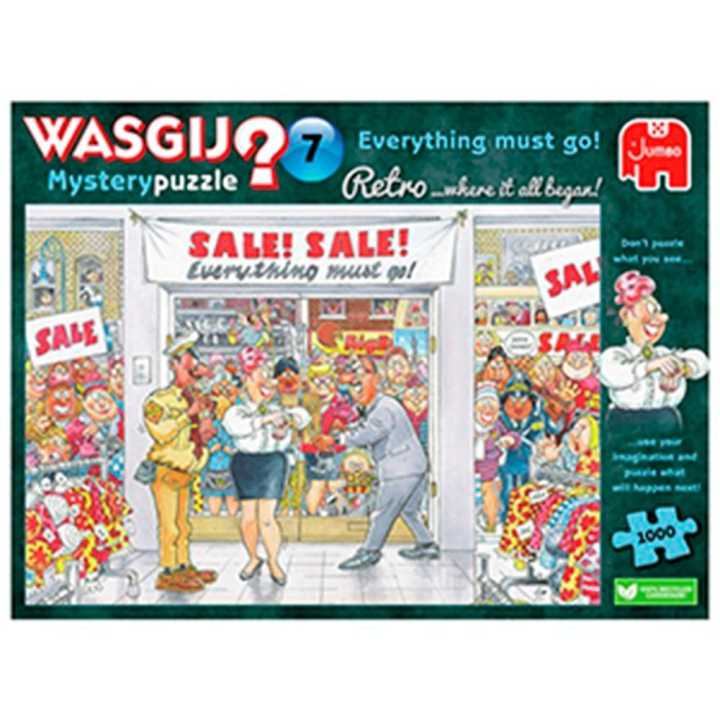 Wasgij Retro Mystery - #7 Allt måste bort (1000 bitar) (JUM0018) i gruppen SPORT, FRITID & HOBBY / Hobby / Pussel hos TP E-commerce Nordic AB (C89432)