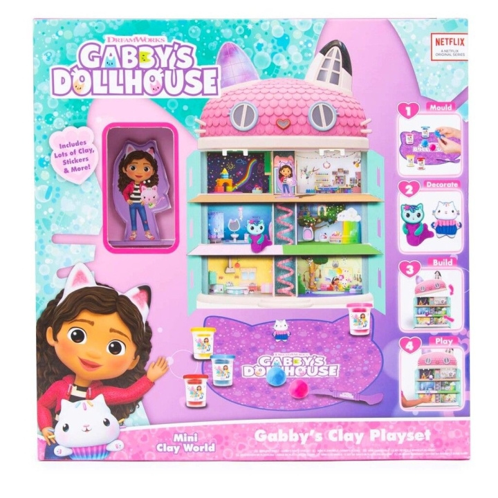 Gabby\'s Dollhouse DIY Clay Cats & Dollhouse Set (204-700003) i gruppen LEKSAKER, BARN- & BABYPRODUKTER / Leksaker / Dockor & Tillbehör hos TP E-commerce Nordic AB (C89435)