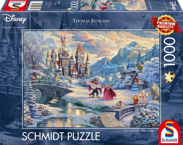 Schmidt Thomas Kinkade: Disney - Skönheten och odjurets vinterförtrollning (1000 bitar) (SCH6712) i gruppen SPORT, FRITID & HOBBY / Hobby / Pussel hos TP E-commerce Nordic AB (C89441)