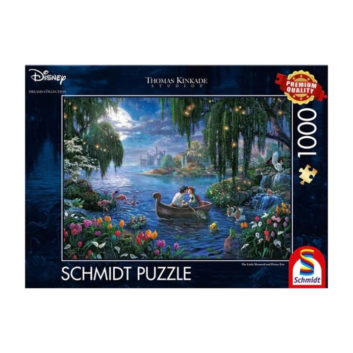 Schmidt Thomas Kinkade: Disney Den lilla sjöjungfrun och prins Eric (1000 bitar) (SCH7370) i gruppen SPORT, FRITID & HOBBY / Hobby / Pussel hos TP E-commerce Nordic AB (C89448)