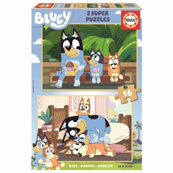 Educa 2x16p Bluey 2 pussel (80-19406) i gruppen LEKSAKER, BARN- & BABYPRODUKTER / Leksaker / Barnpussel hos TP E-commerce Nordic AB (C89524)