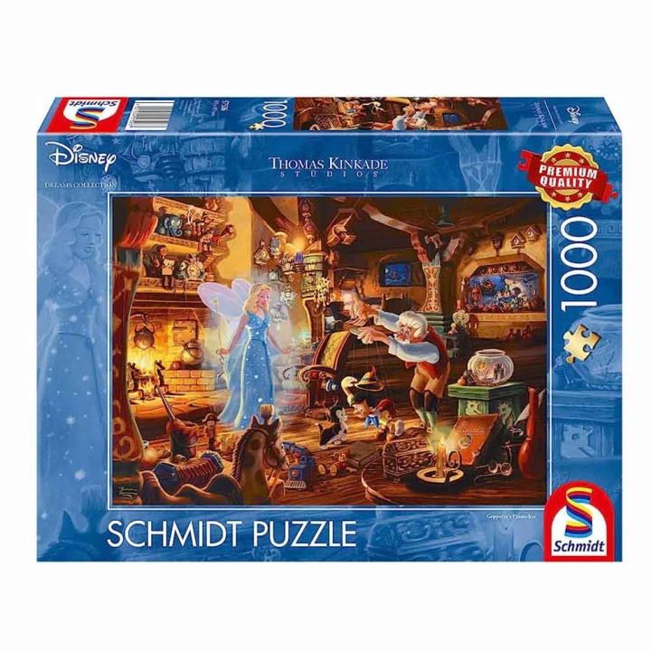 Schmidt Spiele Schmidt - Thomas Kinkade: Disney - Geppettos Pinocchio (1000 bitar) (SCH57526) i gruppen SPORT, FRITID & HOBBY / Hobby / Pussel hos TP E-commerce Nordic AB (C89580)