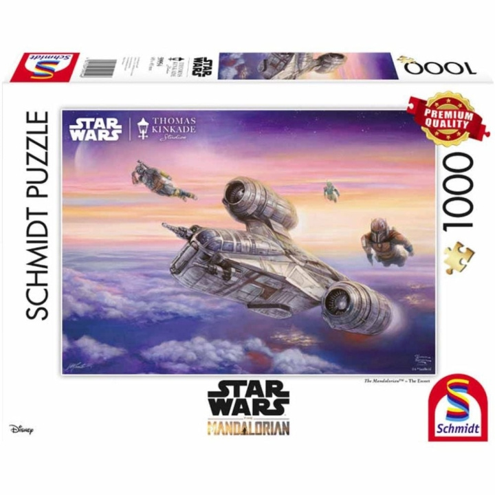 Schmidt Thomas Kinkade: Star Wars, Mandalorianen - Eskorten (1000 bitar) (SCH9954) i gruppen SPORT, FRITID & HOBBY / Hobby / Pussel hos TP E-commerce Nordic AB (C89613)