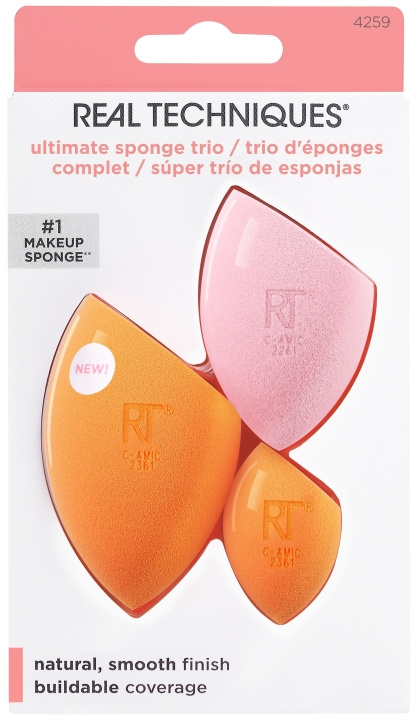 Real Techniques Ultimate Sponge Trio Orange/Rosa i gruppen SKÖNHET & HÄLSA / Hudvård / Ansiktsvård / Rengöring hos TP E-commerce Nordic AB (C89627)