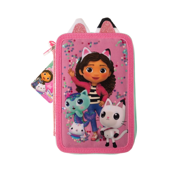 Gabby\'s Dollhouse Double Pencil Case w/Content (033708500) i gruppen SPORT, FRITID & HOBBY / Hobby / Måla & Rita / Pennor, kritor & tusch hos TP E-commerce Nordic AB (C89771)