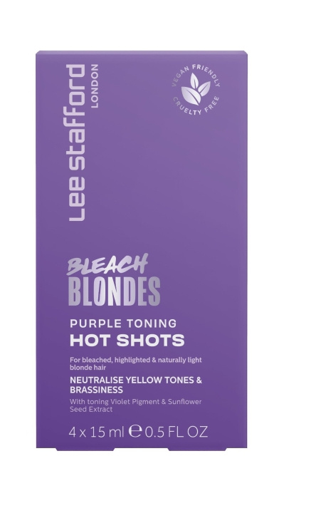 Lee Stafford Bleach Blondes Purple Toning Hot Shots 4 x 15 ml i gruppen SKÖNHET & HÄLSA / Hår & Styling / Hårvårdsprodukter / Hårfärg / Hårfärg & Färgbomb hos TP E-commerce Nordic AB (C89785)