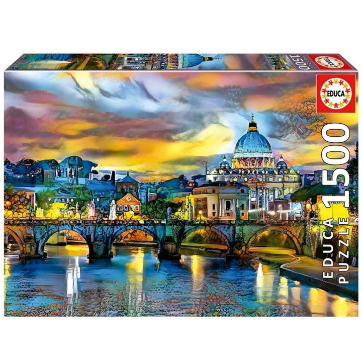 Educa 1500 st - St Peters Basilica & St Angelo Bridge pussel ( 80-19617) i gruppen SPORT, FRITID & HOBBY / Hobby / Pussel hos TP E-commerce Nordic AB (C89922)