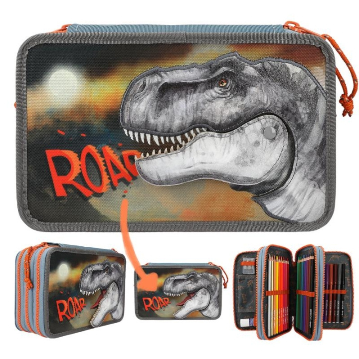 Dino World Tredubbelt pennfodral ROAR ( 0411756 ) i gruppen LEKSAKER, BARN- & BABYPRODUKTER / Leksaker / Rita & Räkna hos TP E-commerce Nordic AB (C90429)