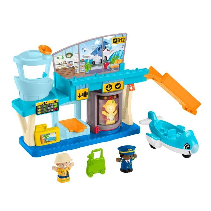 Fisher-Price Little People - Lekset med flygplats för vardagsäventyr (HTJ26) i gruppen LEKSAKER, BARN- & BABYPRODUKTER / Leksaker / Lekset hos TP E-commerce Nordic AB (C90440)