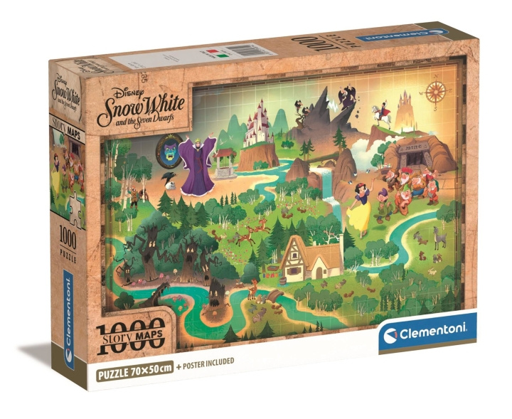 Clementoni Story Maps Pussel - Disney Snövit (1000 bitar) (39814) i gruppen LEKSAKER, BARN- & BABYPRODUKTER / Leksaker / Barnpussel hos TP E-commerce Nordic AB (C90466)