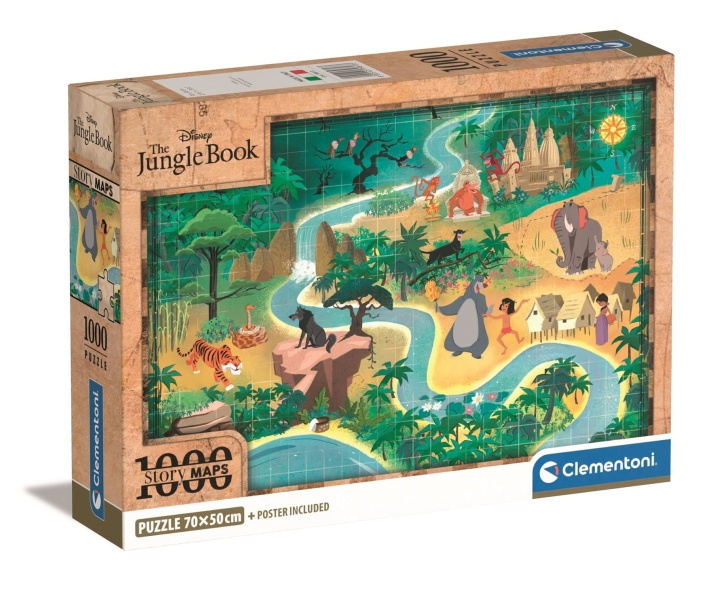 Clementoni Story Maps Pussel - Disney Djungelboken (1000 bitar) (39813) i gruppen LEKSAKER, BARN- & BABYPRODUKTER / Leksaker / Barnpussel hos TP E-commerce Nordic AB (C90467)