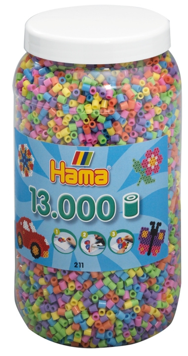 HAMA Beads Midi - Pastell Mix, 13.000 st (211-50) i gruppen LEKSAKER, BARN- & BABYPRODUKTER / Leksaker / Pyssel hos TP E-commerce Nordic AB (C90657)