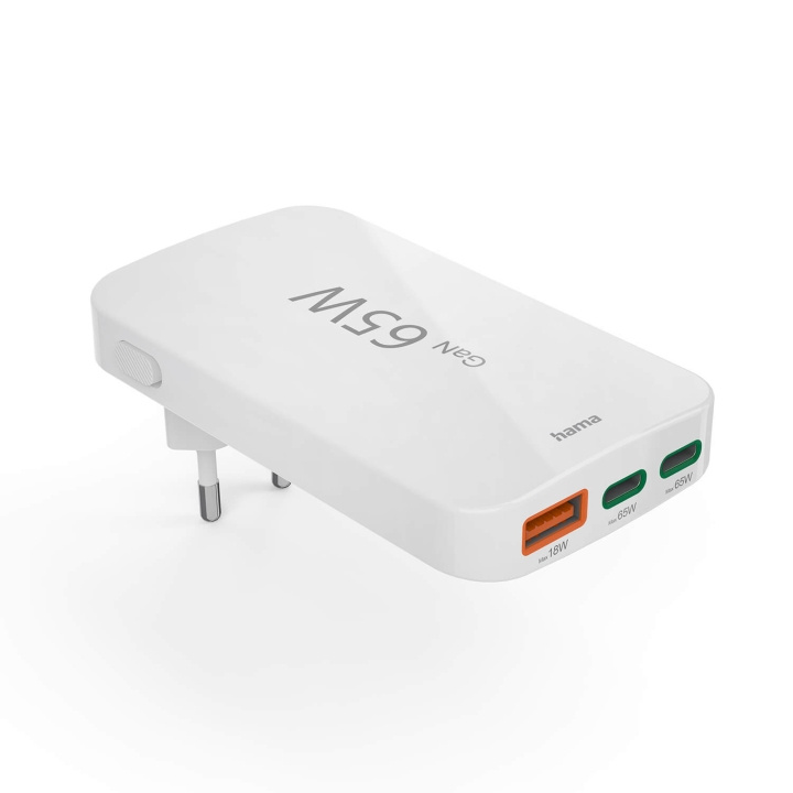 Hama Laddare 2x USB-C 1x USB-A Flat PD 65W Vit i gruppen SMARTPHONE & SURFPLATTOR / Laddare & Kablar / Väggladdare / Väggladdare USB hos TP E-commerce Nordic AB (C90700)