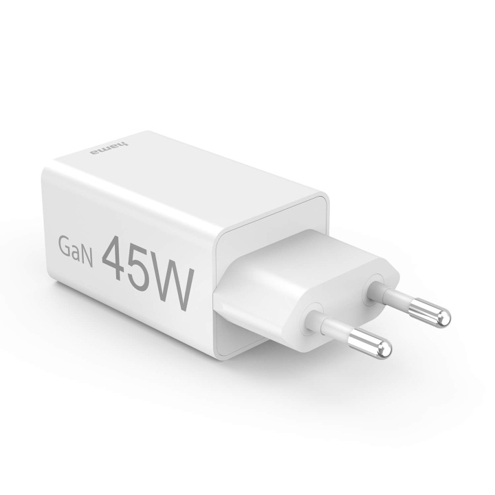 Hama Laddare 1x USB-C 1x USB-A GaN 45W Vit i gruppen SMARTPHONE & SURFPLATTOR / Laddare & Kablar / Väggladdare / Väggladdare Typ C hos TP E-commerce Nordic AB (C90701)