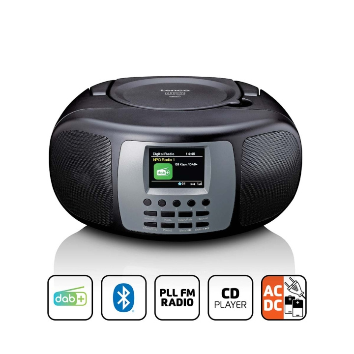 Lenco Bärbar DAB+/FM-radio med Bluetooth® CD-spelare och stor LCD-färgdisplay Svart i gruppen HEMELEKTRONIK / Ljud & Bild / Hemmabio, HiFi & Bärbart / Radio & Väckarklockor / Radio hos TP E-commerce Nordic AB (C90745)