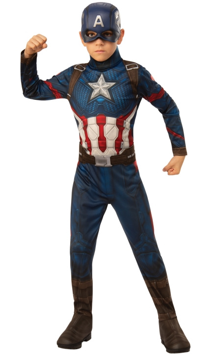 Rubies Kostym - Captain America (140 cm) i gruppen LEKSAKER, BARN- & BABYPRODUKTER / Leksaker / Maskeradkläder hos TP E-commerce Nordic AB (C91260)