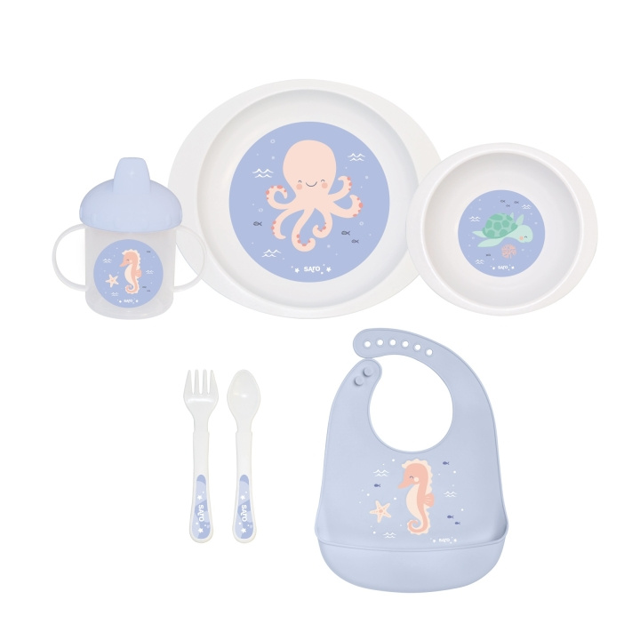 SARO Baby Matningsset 6 delar Ocean Life (SAO5286) i gruppen LEKSAKER, BARN- & BABYPRODUKTER / Äta & Dricka / Barnserviser hos TP E-commerce Nordic AB (C91513)