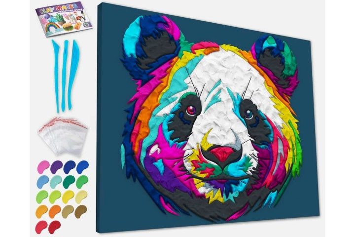 SPLAT PLANET Lermålning på duk 30x40cm - Panda (777682) i gruppen LEKSAKER, BARN- & BABYPRODUKTER / Leksaker / Rita & Räkna hos TP E-commerce Nordic AB (C91652)