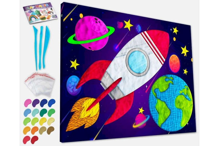 SPLAT PLANET Lermålning på duk 30x40cm - Utrymme (777685) i gruppen LEKSAKER, BARN- & BABYPRODUKTER / Leksaker / Rita & Räkna hos TP E-commerce Nordic AB (C91654)