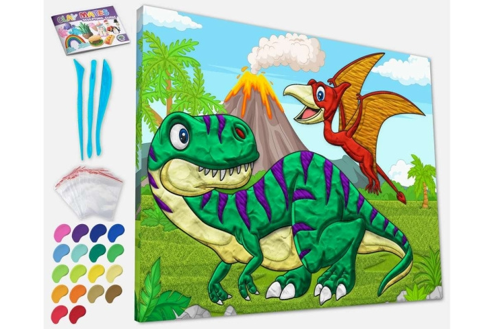 SPLAT PLANET Lermålning på duk 30x40cm - Dinosaurier (777689) i gruppen LEKSAKER, BARN- & BABYPRODUKTER / Leksaker / Rita & Räkna hos TP E-commerce Nordic AB (C91655)