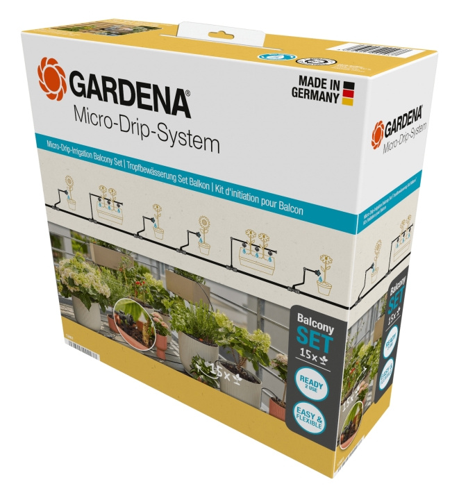 Gardena Balkongset med mikrodroppbevattning (15 växter) - 15 växter i gruppen HEM, HUSHÅLL & TRÄDGÅRD / Trädgårdsprodukter / Övrigt hos TP E-commerce Nordic AB (C91704)