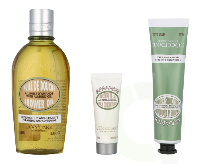 L\'Occitane Sweetness Set 345 ml Almond Shower Oil 250ml/Almond Hand Cream 75ml/Almond Milk Concentrate 20ml i gruppen SKÖNHET & HÄLSA / Presentkit / Presentkit För Henne hos TP E-commerce Nordic AB (C91972)