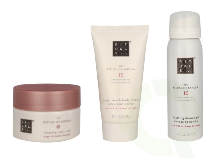 Rituals Trial Sakura Set 245 ml Body Scrub 125g/Foaming Shower Gel 50ml/Body Cream 70ml i gruppen SKÖNHET & HÄLSA / Presentkit / Presentkit För Henne hos TP E-commerce Nordic AB (C91990)