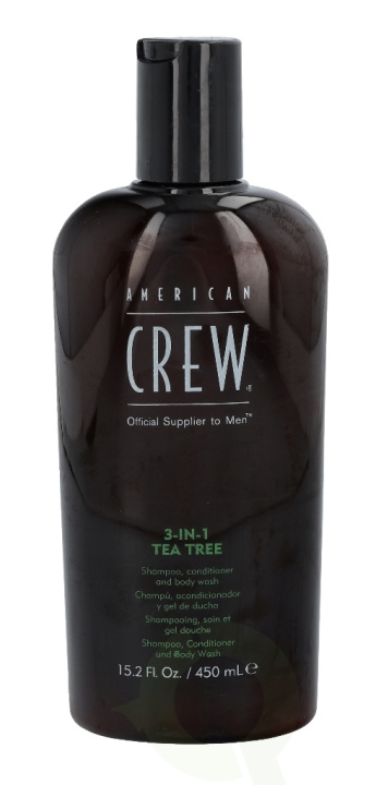 American Crew Tea Tree 3In1 Shampoo Conditioner & Body Wash 450 ml i gruppen SKÖNHET & HÄLSA / Hår & Styling / Hårvårdsprodukter / Schampo hos TP E-commerce Nordic AB (C92106)