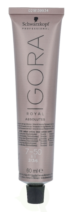 Schwarzkopf Igora Royal Absolutes Permanent Color Creme 60 ml 7-50 i gruppen SKÖNHET & HÄLSA / Hår & Styling / Hårvårdsprodukter / Hårfärg / Hårfärg & Färgbomb hos TP E-commerce Nordic AB (C92223)