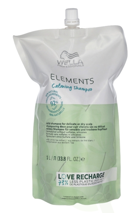 Wella Elements - Calming Shampoo Refill 1000 ml i gruppen SKÖNHET & HÄLSA / Hår & Styling / Hårvårdsprodukter / Schampo hos TP E-commerce Nordic AB (C92275)