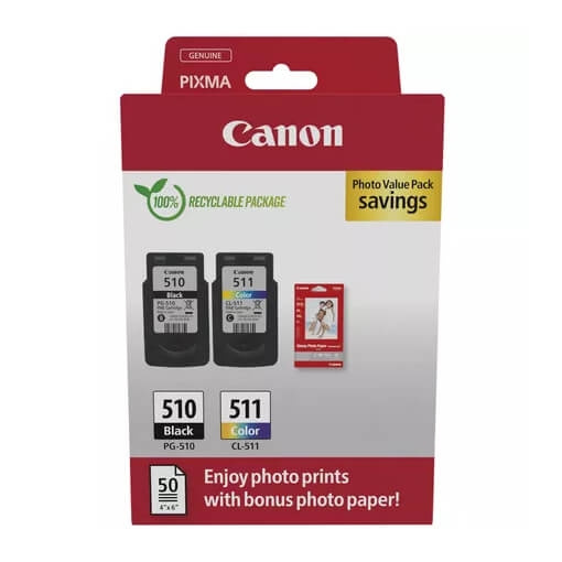 Canon Bläck 2970B017 PG-510/CL-511 Multipack i gruppen DATORER & KRINGUTRUSTNING / Skrivare & Tillbehör / Bläck & Toner / Bläckpatroner / Canon hos TP E-commerce Nordic AB (C92315)