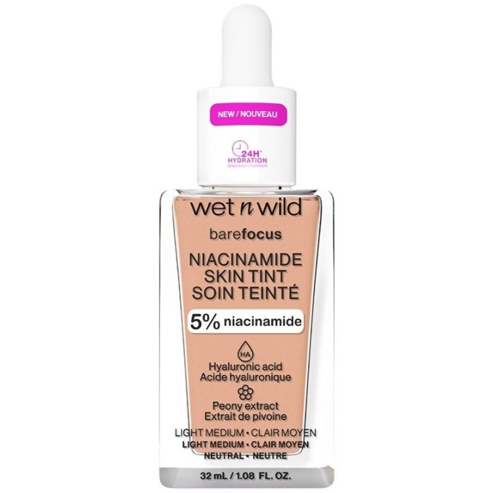 Wet n Wild Bare Focus Niacinamide Skin Tint 32ml - Light Medium Sand i gruppen SKÖNHET & HÄLSA / Makeup / Basmakeup / Foundation hos TP E-commerce Nordic AB (C92363)