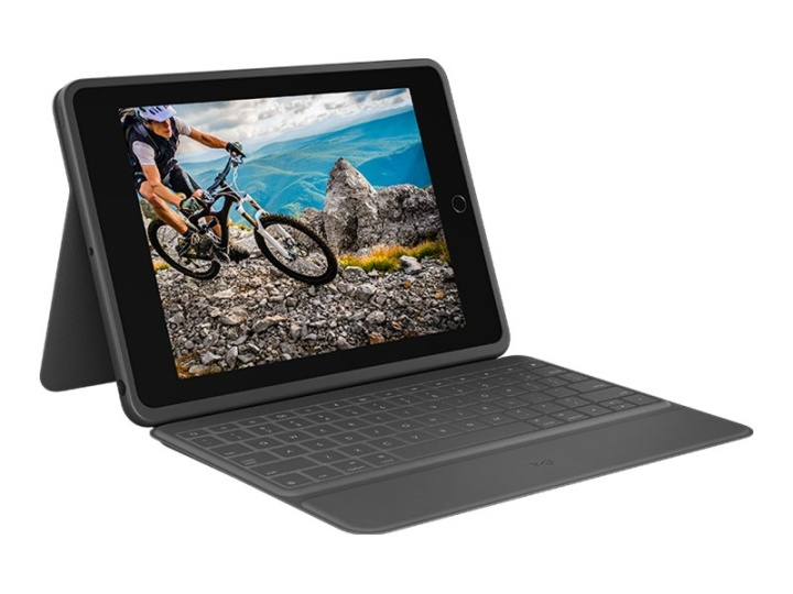 Logitech Rugged Folio Cover iPad 10,2 Graphite i gruppen SMARTPHONE & SURFPLATTOR / Surfplattor skydd / Apple iPad hos TP E-commerce Nordic AB (C92424)