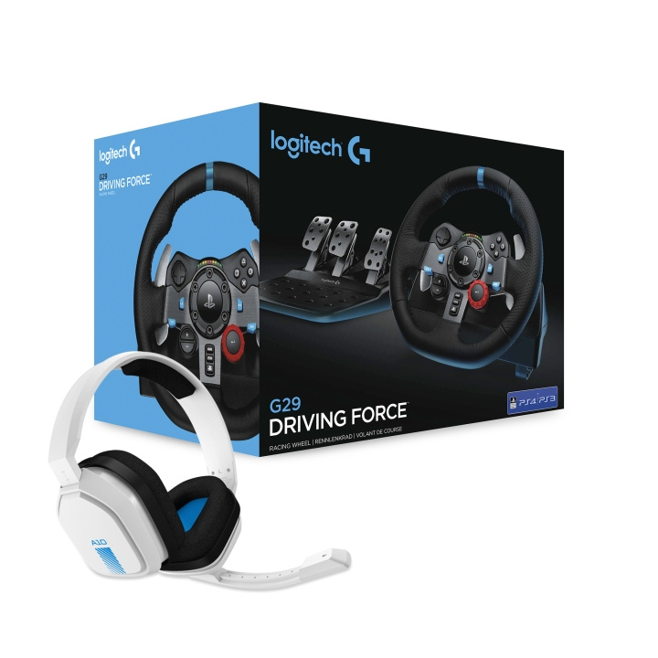 Logitech G29 Driving Force PS3/PS4/PS5 + Astro A10 Headsetpaket i gruppen HEMELEKTRONIK / Spelkonsoler & Tillbehör / Sony PlayStation 5 hos TP E-commerce Nordic AB (C92921)