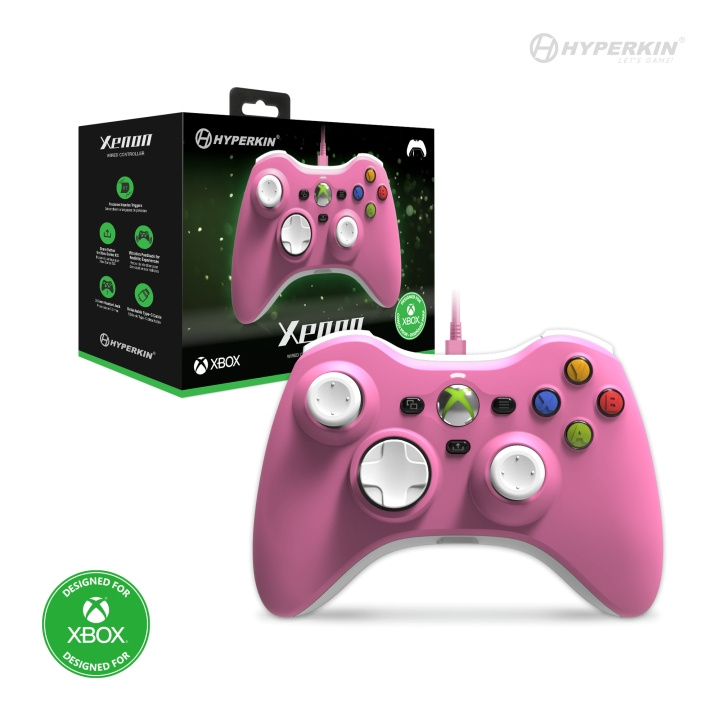 Hyperkin Xenon trådbunden handkontroll - Xbox X - S/Xbox1/PC (rosa) i gruppen HEMELEKTRONIK / Spelkonsoler & Tillbehör / Xbox Series X/S hos TP E-commerce Nordic AB (C93078)